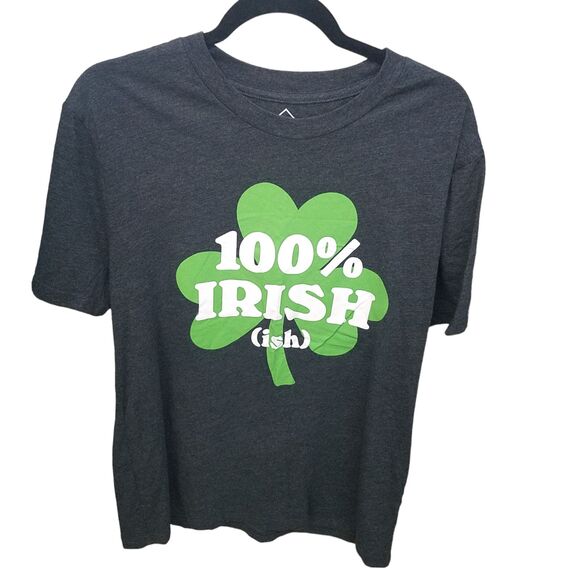 Well Worn Mens Sz XL Gray Solid Short Sleeve 100% Irish Graphic T-Shirt - Picture 1 of 9